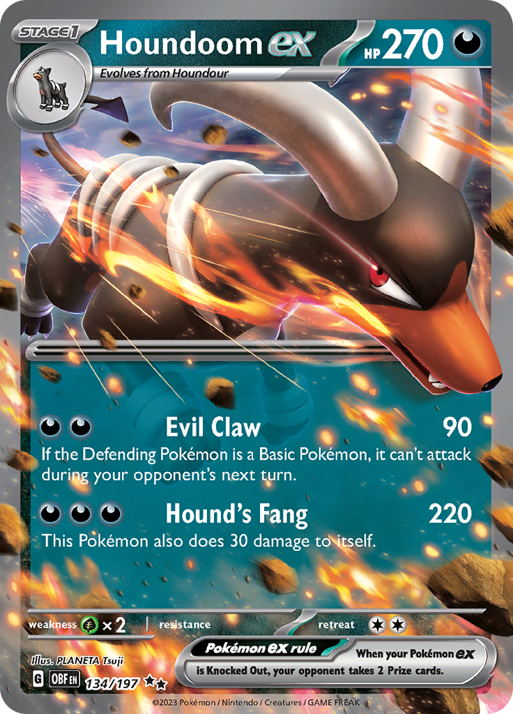 Houndoom ex (134/197) [Scarlet & Violet: Obsidian Flames] | L.A. Mood Comics and Games