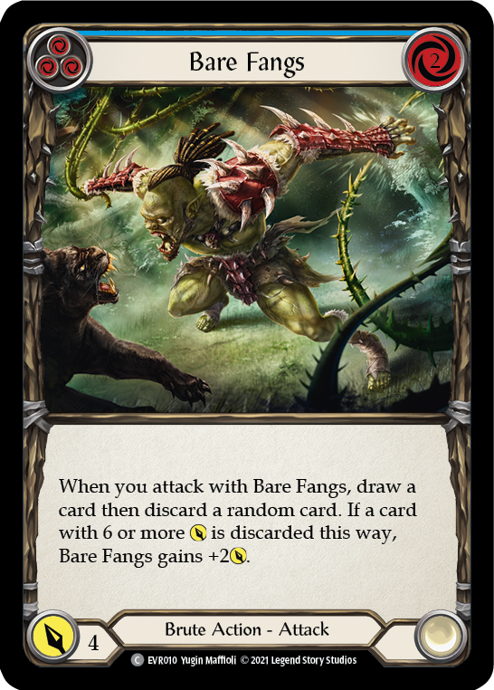 Bare Fangs (Blue) [EVR010] (Everfest)  1st Edition Rainbow Foil | L.A. Mood Comics and Games