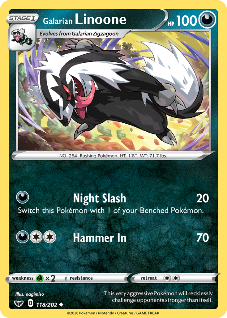 Galarian Linoone (118/202) [Sword & Shield: Base Set] | L.A. Mood Comics and Games