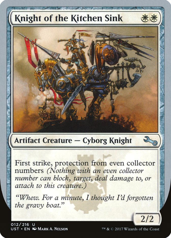 Knight of the Kitchen Sink ("protection from even collector numbers") [Unstable] | L.A. Mood Comics and Games