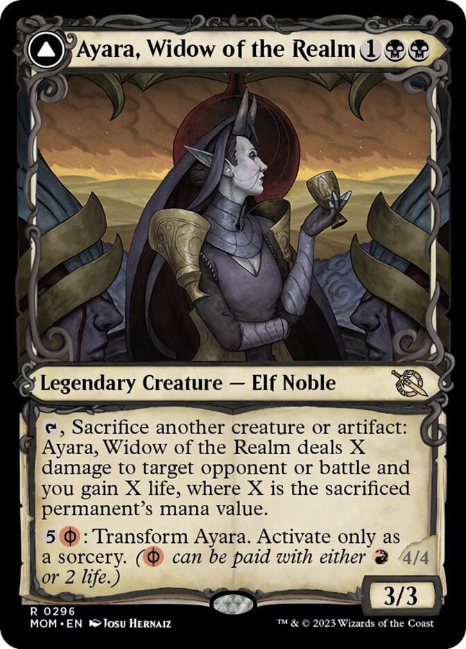 Ayara, Widow of the Realm // Ayara, Furnace Queen (Showcase Planar Booster Fun) [March of the Machine] | L.A. Mood Comics and Games