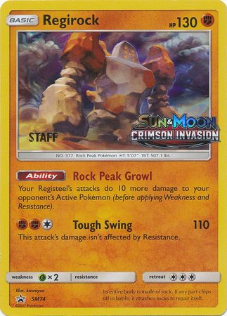 Regirock (SM74) (Staff Prerelease Promo) [Sun & Moon: Black Star Promos] | L.A. Mood Comics and Games