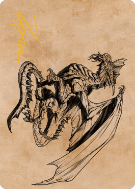 Ancient Silver Dragon Art Card (47) (Gold-Stamped Signature) [Commander Legends: Battle for Baldur's Gate Art Series] | L.A. Mood Comics and Games