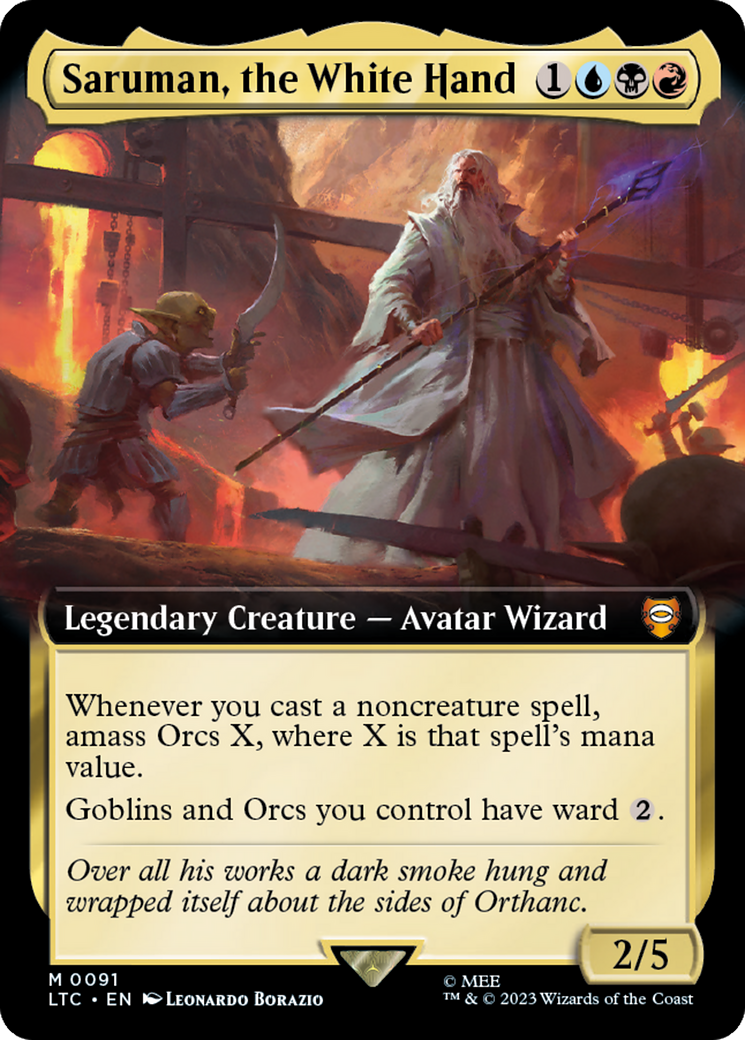 Saruman, the White Hand (Extended Art) [The Lord of the Rings: Tales of Middle-Earth Commander] | L.A. Mood Comics and Games