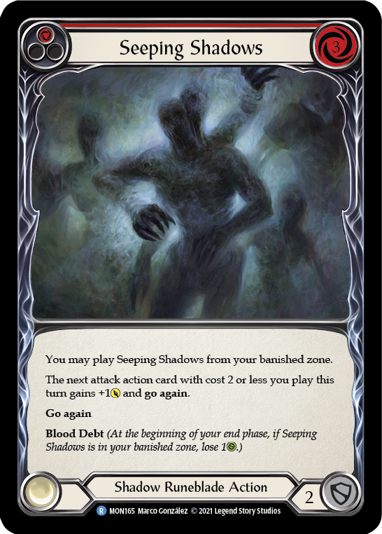 Seeping Shadows (Red) [MON165-RF] (Monarch)  1st Edition Rainbow Foil | L.A. Mood Comics and Games