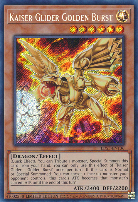 Kaiser Glider Golden Burst [LDS3-EN136] Secret Rare | L.A. Mood Comics and Games