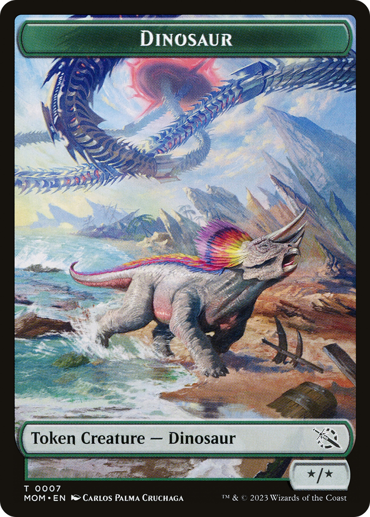 Phyrexian Myr // Dinosaur Double-Sided Token [March of the Machine Tokens] | L.A. Mood Comics and Games