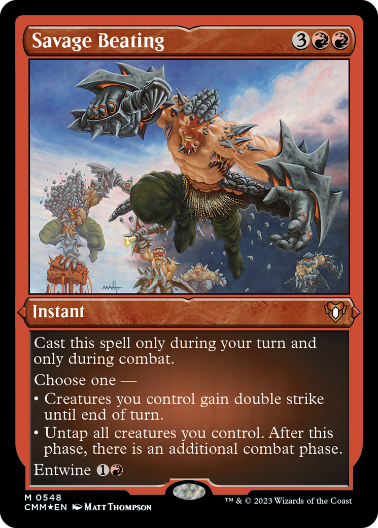 Savage Beating (Foil Etched) [Commander Masters] | L.A. Mood Comics and Games