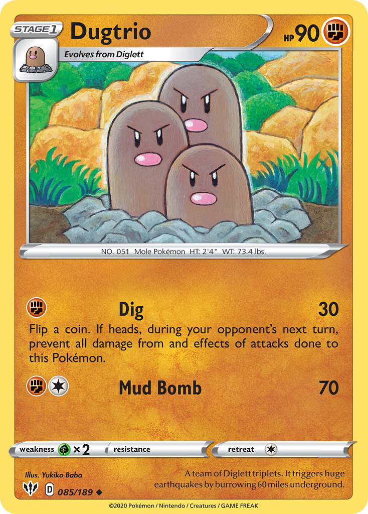 Dugtrio (085/189) [Sword & Shield: Darkness Ablaze] | L.A. Mood Comics and Games