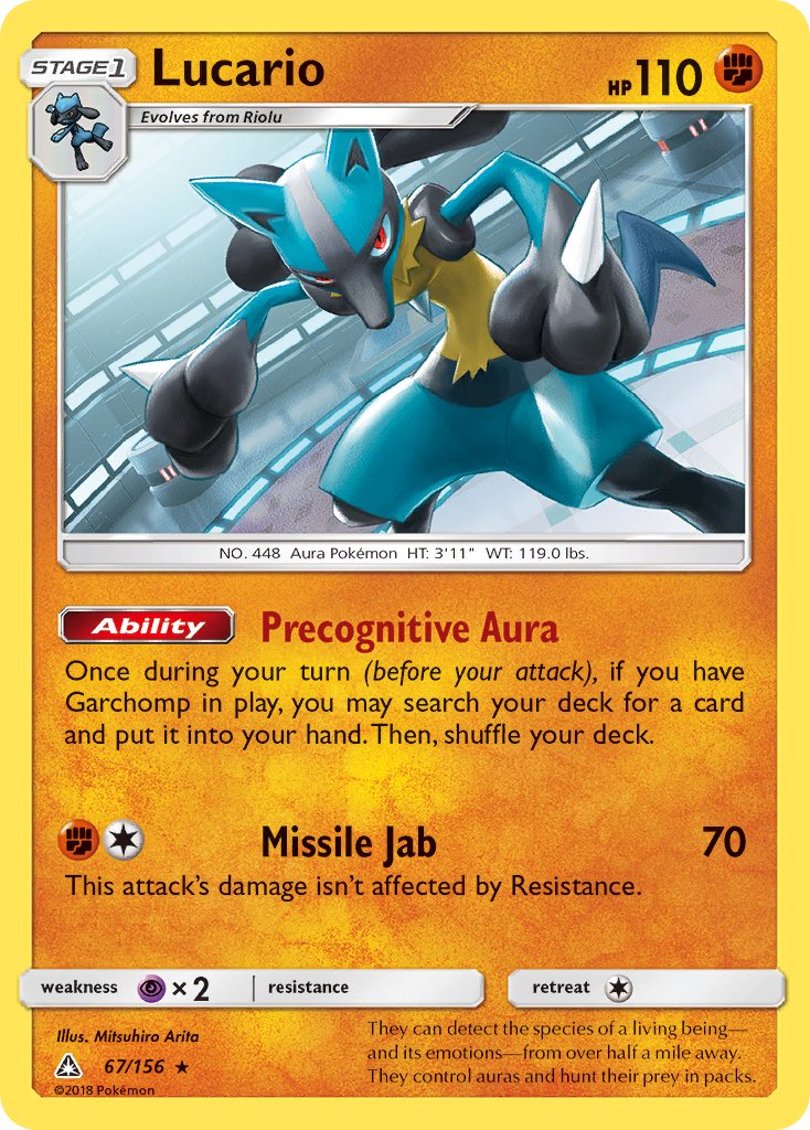 Lucario (67/156) (Theme Deck Exclusive) [Sun & Moon: Ultra Prism] | L.A. Mood Comics and Games