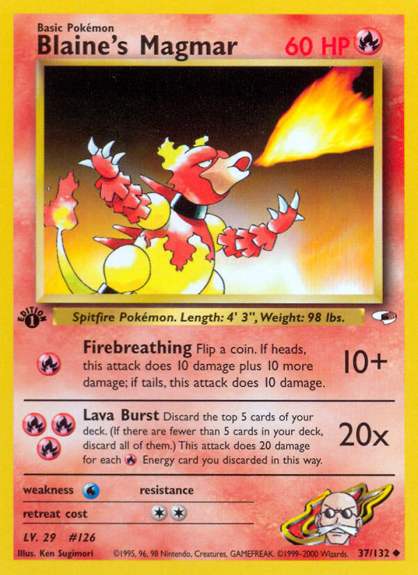Blaine's Magmar (37/132) [Gym Heroes 1st Edition] | L.A. Mood Comics and Games