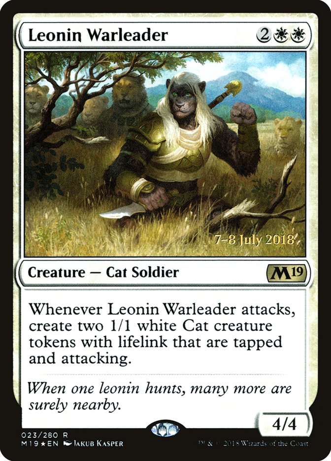 Leonin Warleader [Core Set 2019 Prerelease Promos] | L.A. Mood Comics and Games