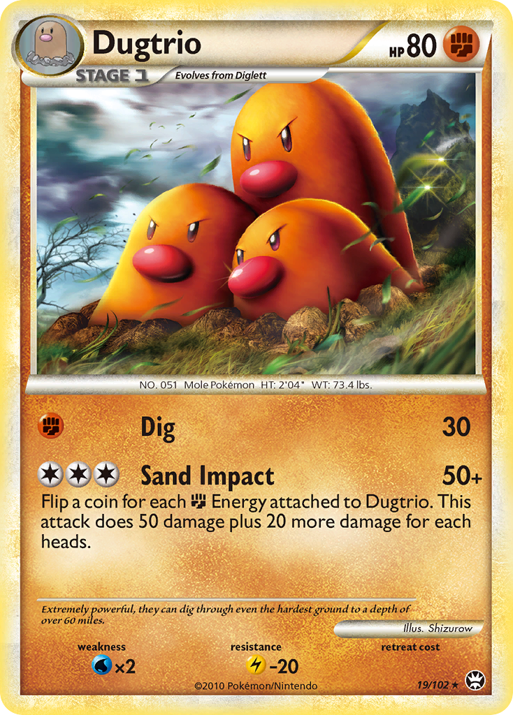 Dugtrio (19/102) [HeartGold & SoulSilver: Triumphant] | L.A. Mood Comics and Games