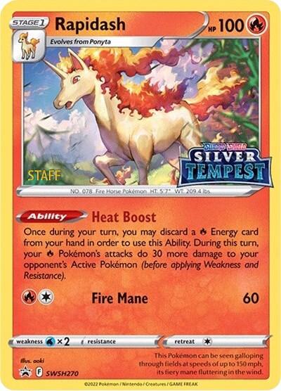 Rapidash (SWSH270) (Prerelease) (Staff) [Sword & Shield: Black Star Promos] | L.A. Mood Comics and Games