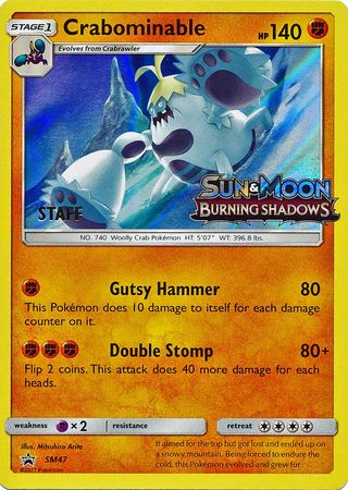 Crabominable (SM47) (Staff Prerelease Promo) [Sun & Moon: Black Star Promos] | L.A. Mood Comics and Games