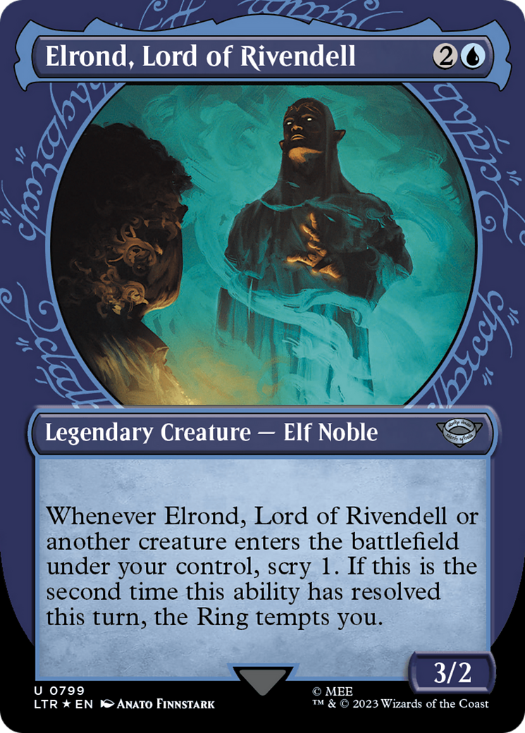 Elrond, Lord of Rivendell (Showcase) (Surge Foil) [The Lord of the Rings: Tales of Middle-Earth] | L.A. Mood Comics and Games