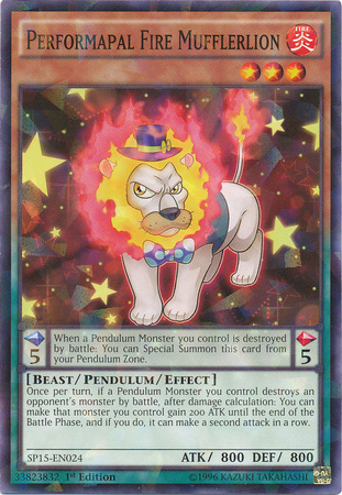 Performapal Fire Mufflerlion [SP15-EN024] Shatterfoil Rare | L.A. Mood Comics and Games