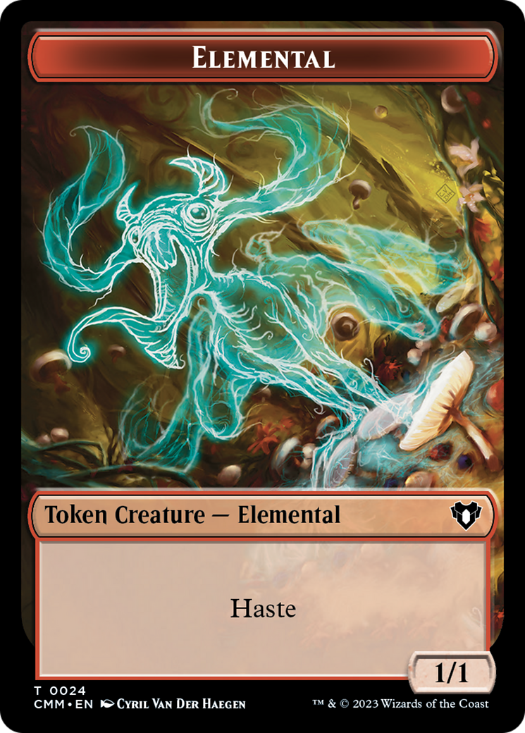 Elemental (0024) // Phyrexian Germ Double-Sided Token [Commander Masters Tokens] | L.A. Mood Comics and Games