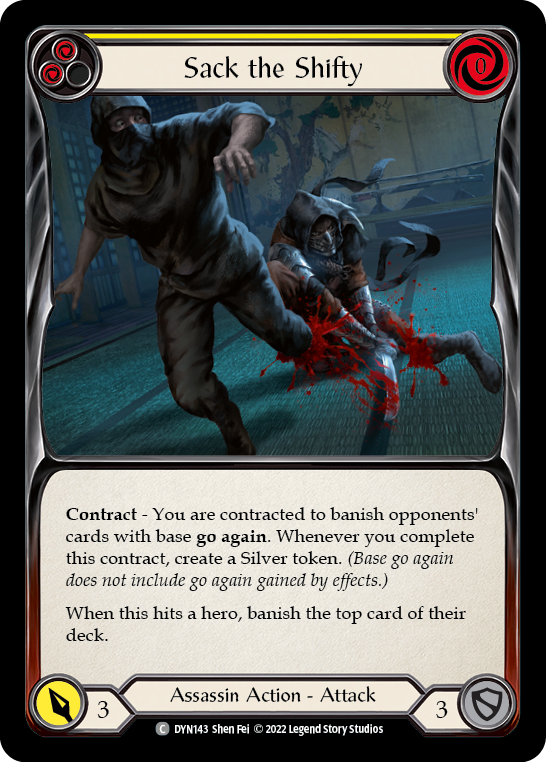 Sack the Shifty (Yellow) [DYN143] (Dynasty)  Rainbow Foil | L.A. Mood Comics and Games