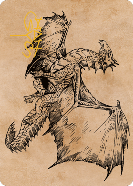 Ancient Bronze Dragon Art Card (58) (Gold-Stamped Signature) [Commander Legends: Battle for Baldur's Gate Art Series] | L.A. Mood Comics and Games