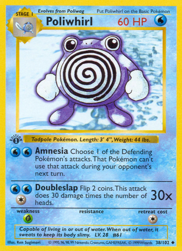 Poliwhirl (38/102) (Shadowless) [Base Set 1st Edition] | L.A. Mood Comics and Games