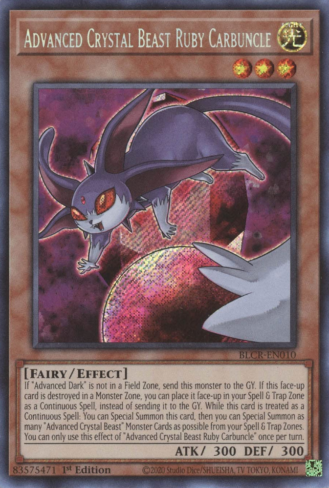 Advanced Crystal Beast Ruby Carbuncle [BLCR-EN010] Secret Rare | L.A. Mood Comics and Games