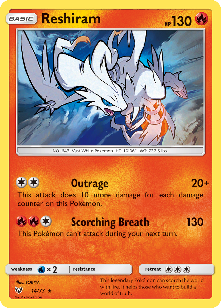 Reshiram (14/73) [Sun & Moon: Shining Legends] | L.A. Mood Comics and Games