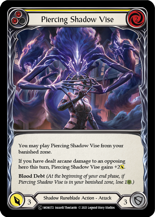 Piercing Shadow Vise (Yellow) [U-MON172-RF] (Monarch Unlimited)  Unlimited Rainbow Foil | L.A. Mood Comics and Games