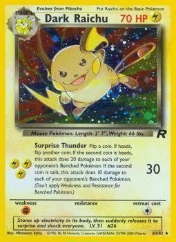 Dark Raichu (83/82) [Team Rocket Unlimited] | L.A. Mood Comics and Games