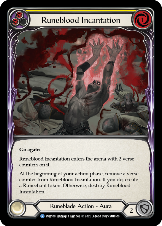 Runeblood Incantation (Yellow) [EVR108] (Everfest)  1st Edition Rainbow Foil | L.A. Mood Comics and Games