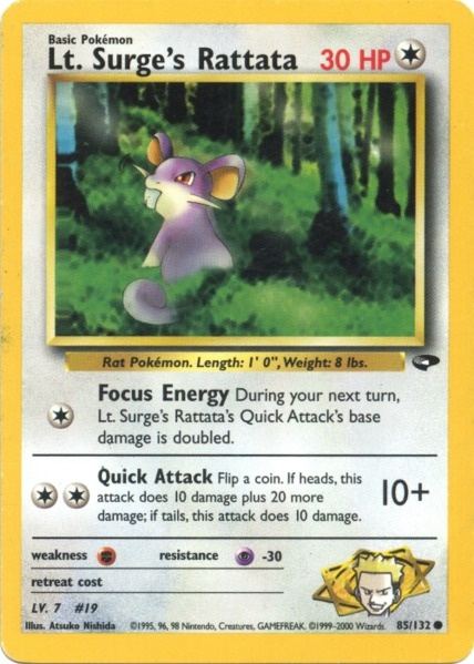 Lt. Surge's Rattata (85/132) [Gym Challenge Unlimited] | L.A. Mood Comics and Games