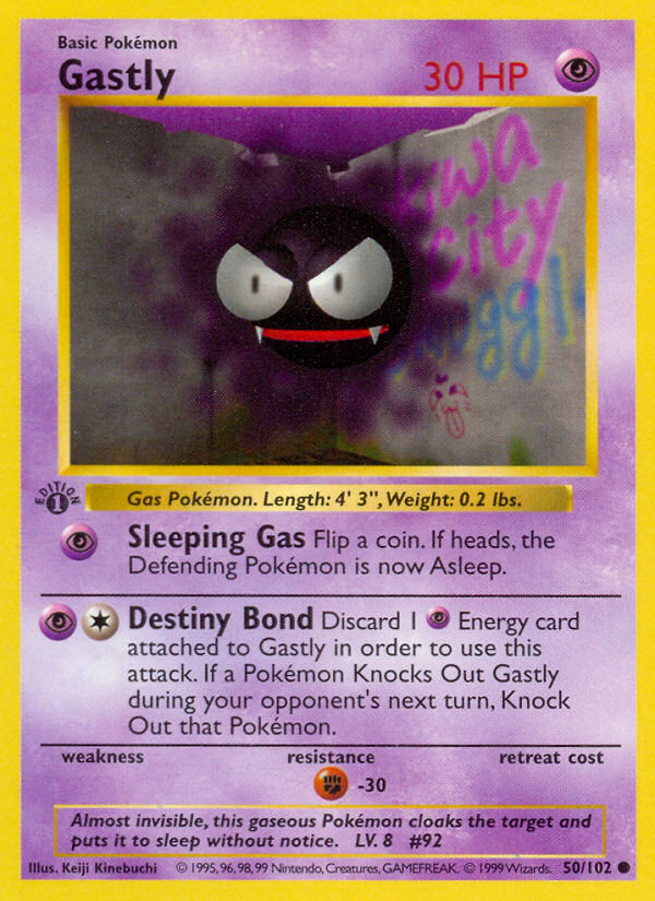 Gastly (50/102) (Shadowless) [Base Set 1st Edition] | L.A. Mood Comics and Games