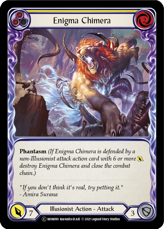 Enigma Chimera (Yellow) [U-MON099-RF] (Monarch Unlimited)  Unlimited Rainbow Foil | L.A. Mood Comics and Games