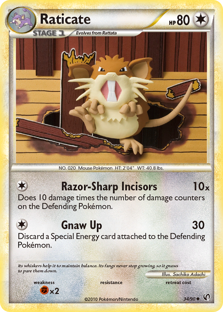 Raticate (34/90) [HeartGold & SoulSilver: Undaunted] | L.A. Mood Comics and Games