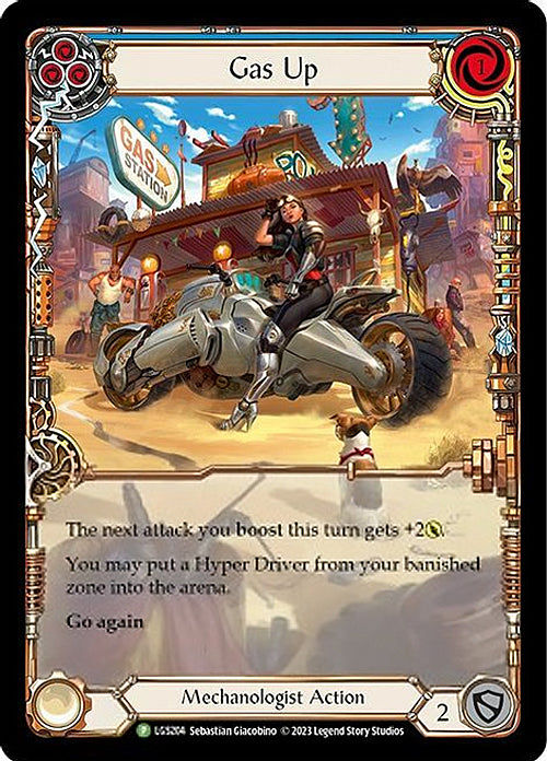 Gas Up (Blue) [LGS204] (Promo)  Rainbow Foil | L.A. Mood Comics and Games