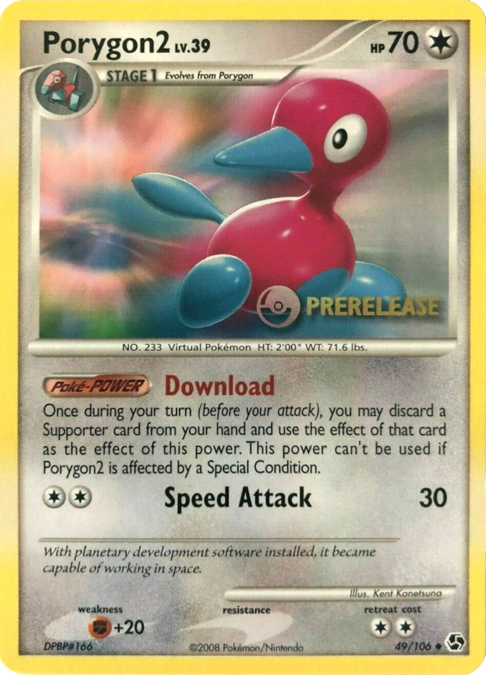 Porygon2 (49/106) (Prerelease Promo) [Diamond & Pearl: Black Star Promos] | L.A. Mood Comics and Games