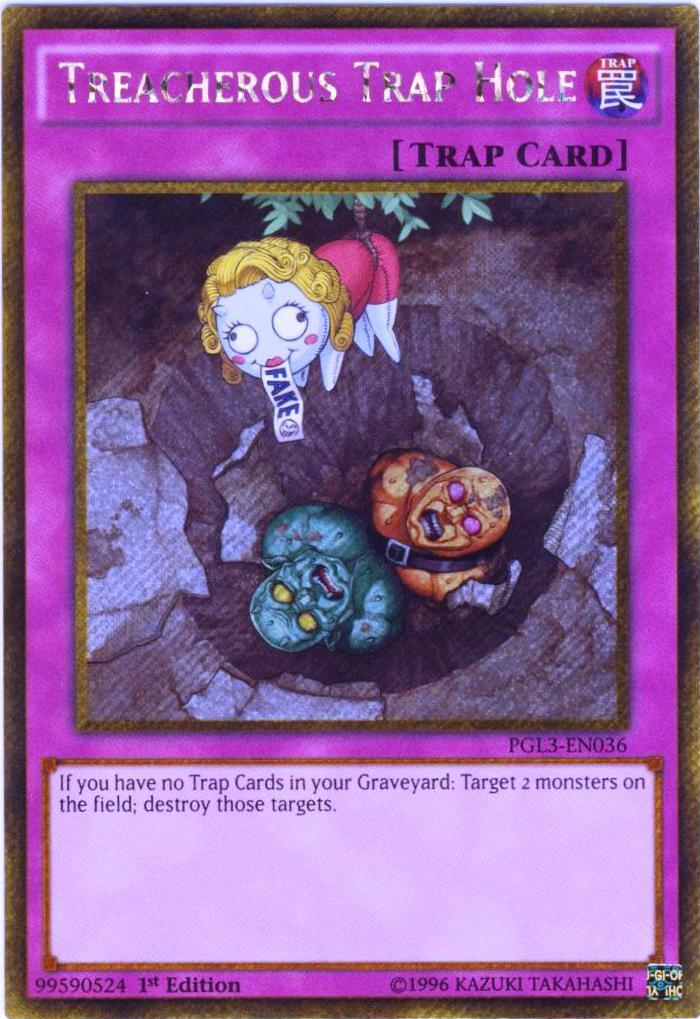 Treacherous Trap Hole [PGL3-EN036] Gold Secret Rare | L.A. Mood Comics and Games