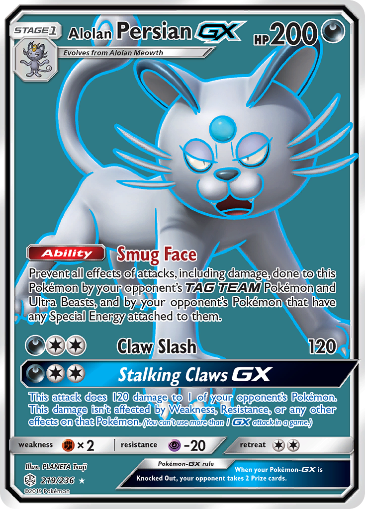 Alolan Persian GX (219/236) [Sun & Moon: Cosmic Eclipse] | L.A. Mood Comics and Games