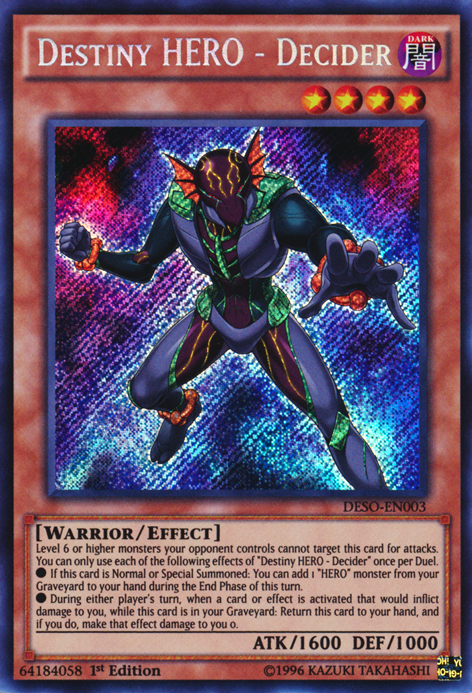 Destiny HERO - Decider [DESO-EN003] Secret Rare | L.A. Mood Comics and Games