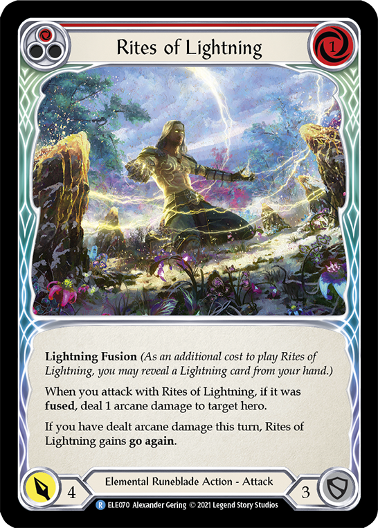 Rites of Lightning (Red) [ELE070] (Tales of Aria)  1st Edition Rainbow Foil | L.A. Mood Comics and Games