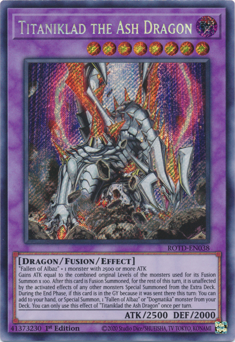 Titaniklad the Ash Dragon [ROTD-EN038] Secret Rare | L.A. Mood Comics and Games