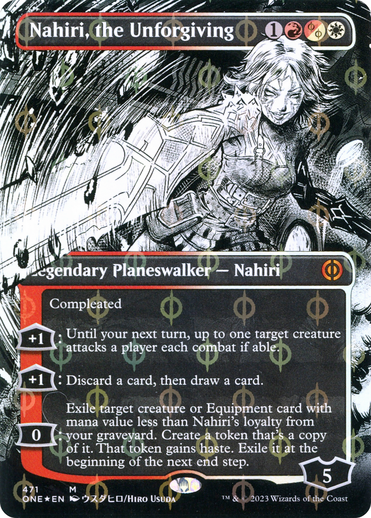 Nahiri, the Unforgiving (Borderless Manga Step-and-Compleat Foil) [Phyrexia: All Will Be One] | L.A. Mood Comics and Games