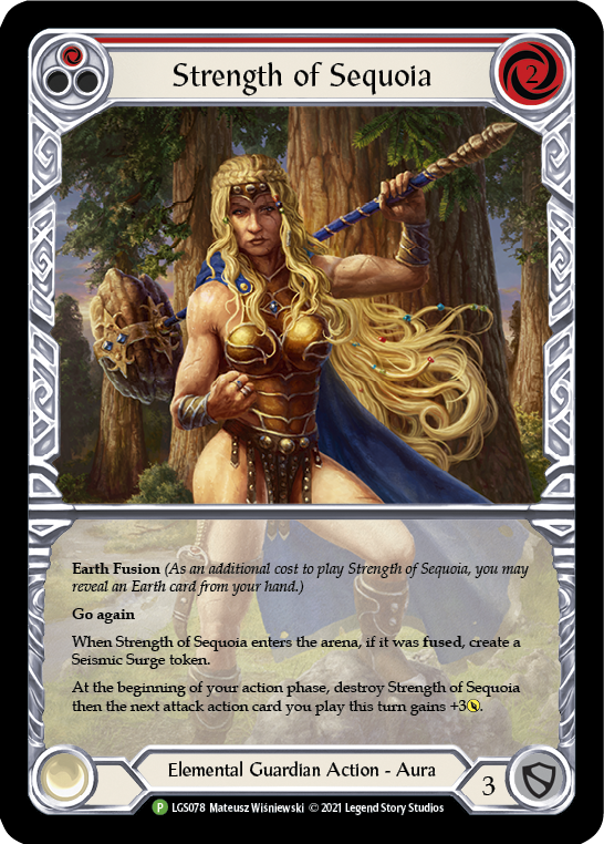 Strength of Sequoia (Red) [LGS078] (Promo)  Rainbow Foil | L.A. Mood Comics and Games