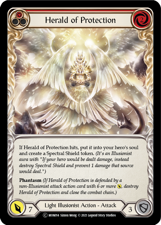 Herald of Protection (Red) [U-MON014-RF] (Monarch Unlimited)  Unlimited Rainbow Foil | L.A. Mood Comics and Games