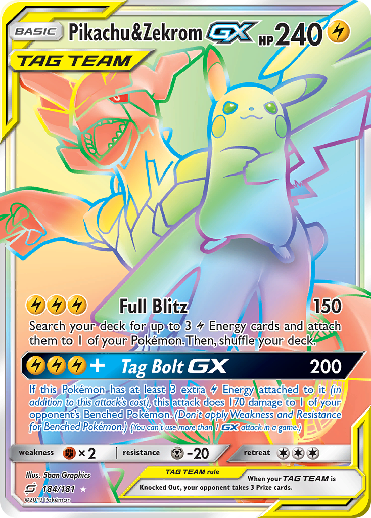 Pikachu & Zekrom GX (184/181) [Sun & Moon: Team Up] | L.A. Mood Comics and Games