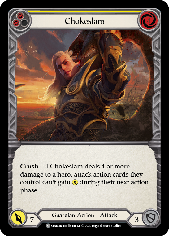 Chokeslam (Yellow) [CRU036] (Crucible of War)  1st Edition Rainbow Foil | L.A. Mood Comics and Games