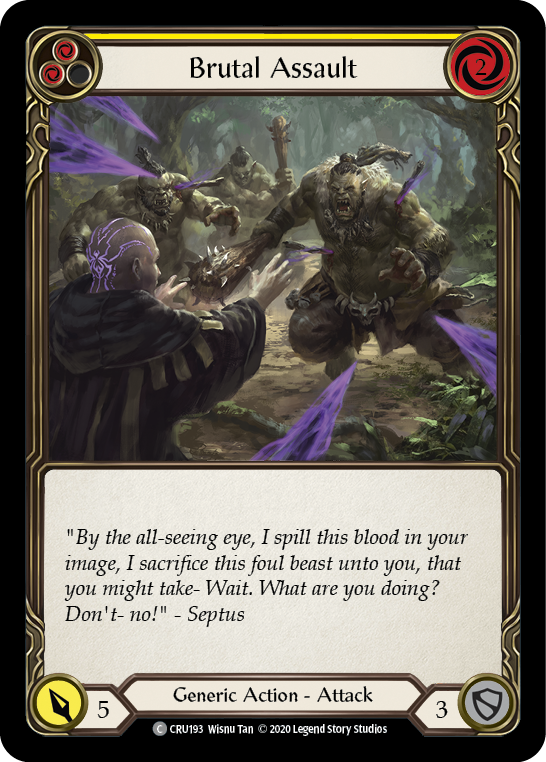 Brutal Assault (Yellow) [CRU193] (Crucible of War)  1st Edition Rainbow Foil | L.A. Mood Comics and Games