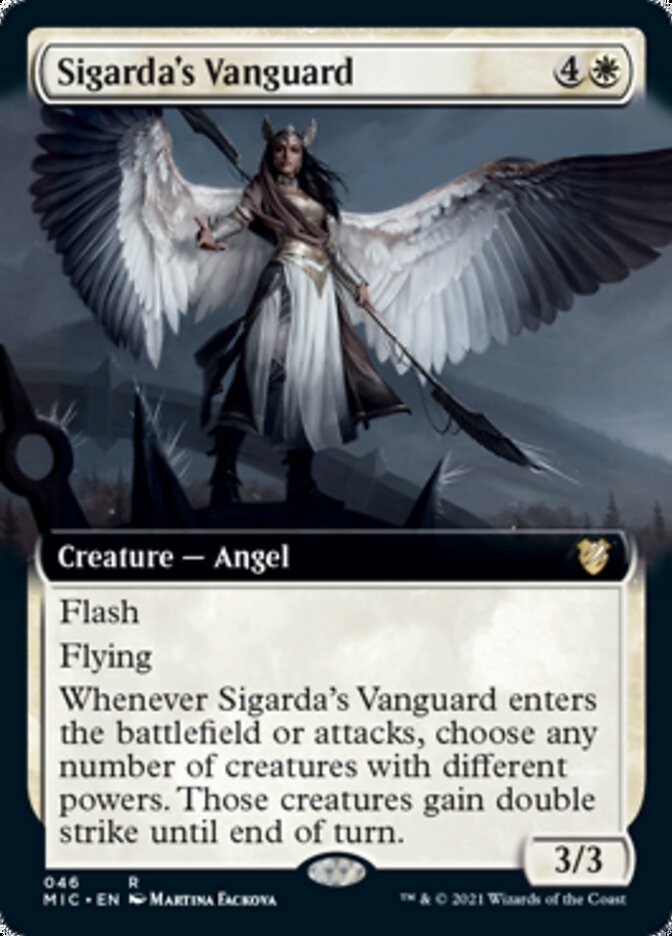 Sigarda's Vanguard (Extended Art) [Innistrad: Midnight Hunt Commander] | L.A. Mood Comics and Games