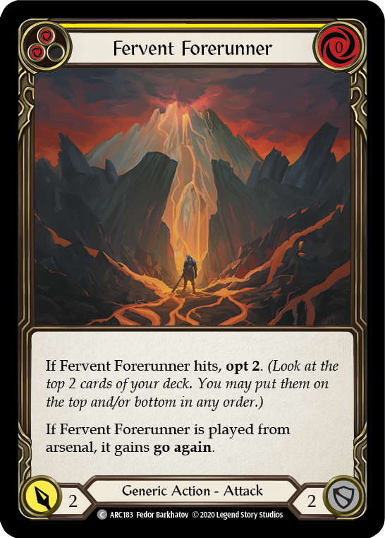 Fervent Forerunner (Yellow) [U-ARC183] (Arcane Rising Unlimited)  Unlimited Normal | L.A. Mood Comics and Games