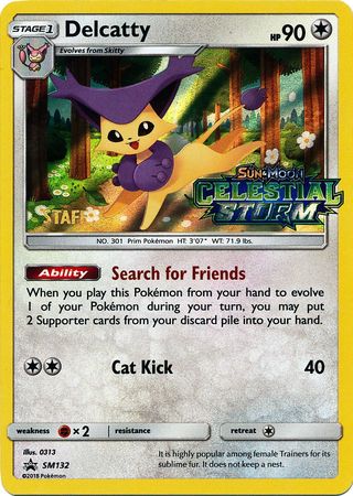 Delcatty (SM132) (Staff Prerelease Promo) [Sun & Moon: Black Star Promos] | L.A. Mood Comics and Games